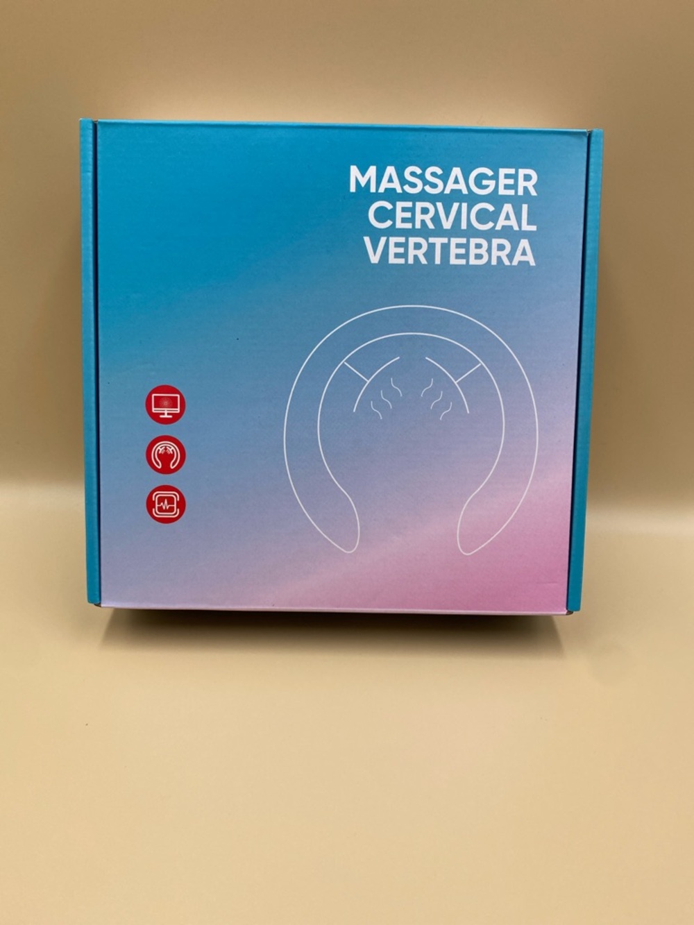 Cervical Vertebra Neck Massager - Blue/Pink Gradient Box item white